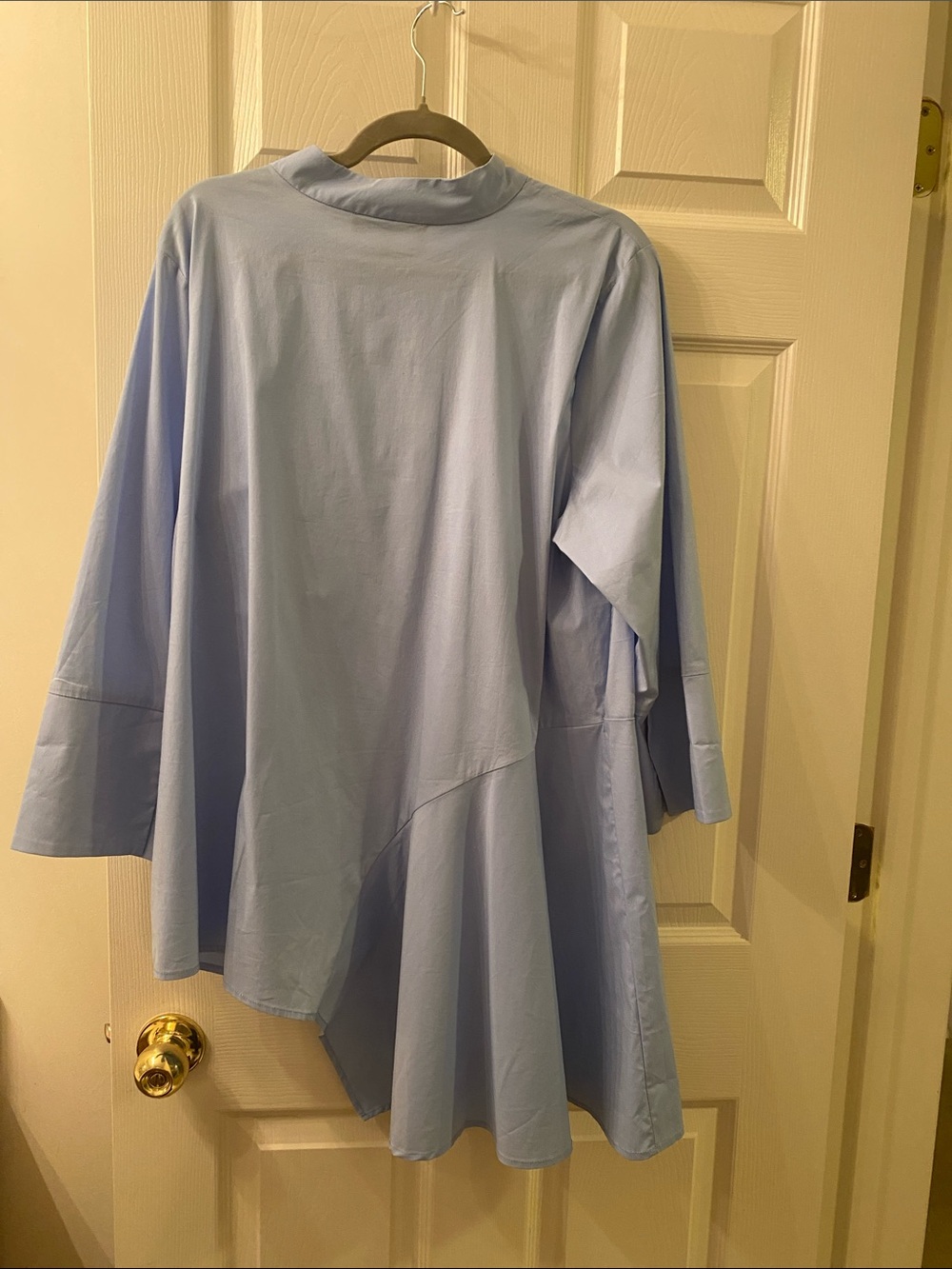 Eloquii Light Blue Asymmetrical Flowy Tunic Top - Picture 7 of 9